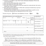 Tdap Consent Form Texas