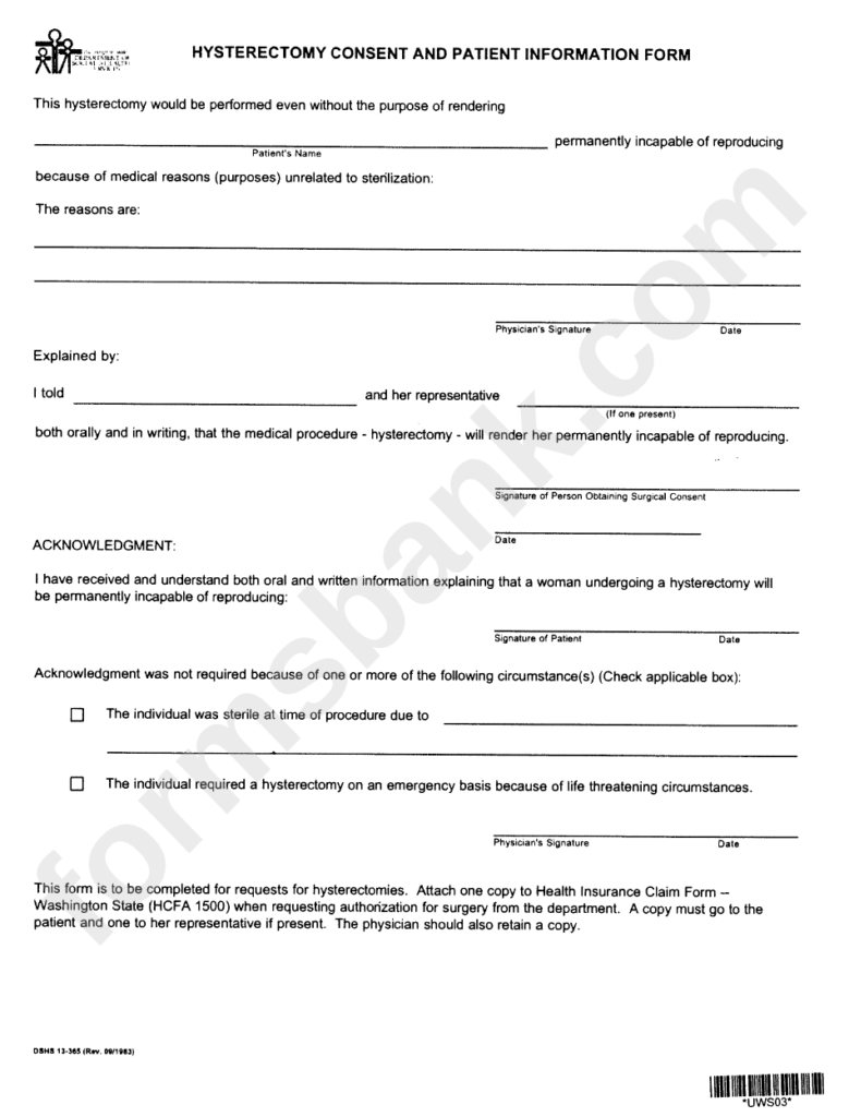 Texas Medicaid Hysterectomy Consent Form