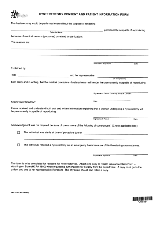 Texas Medicaid Hysterectomy Consent Form