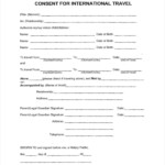 Travel Consent Form International