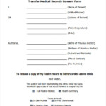 Consent Form For Transferring Medical Records