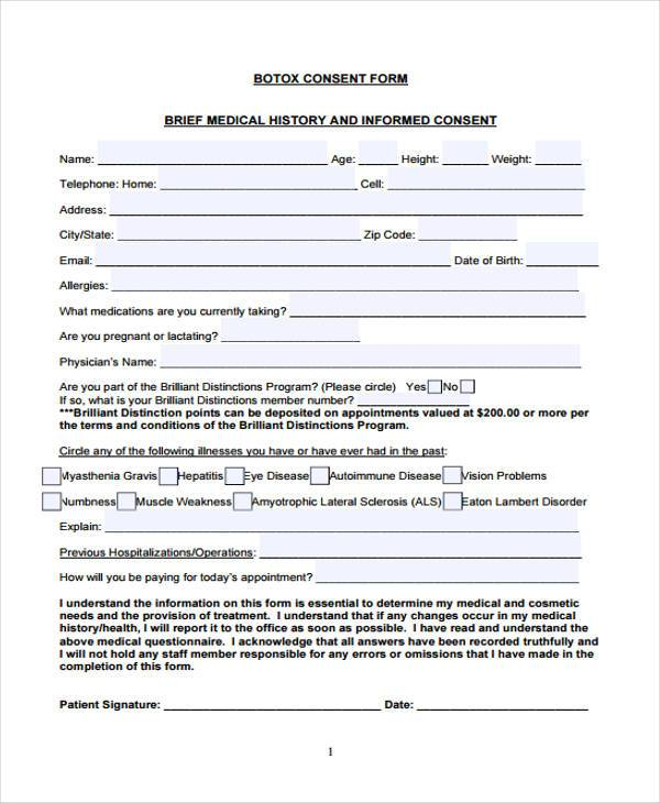 Botox Consent Forms