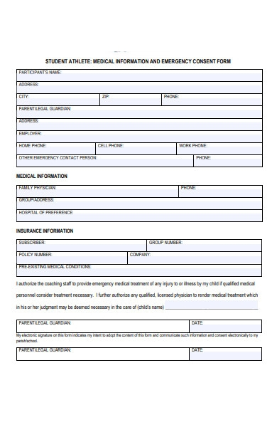 Athletic Consent Form