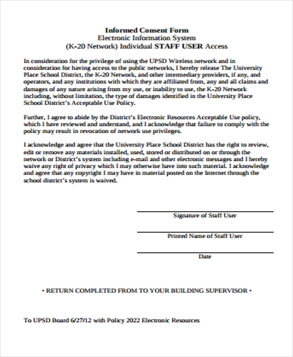 Electronic Informed Consent Form
