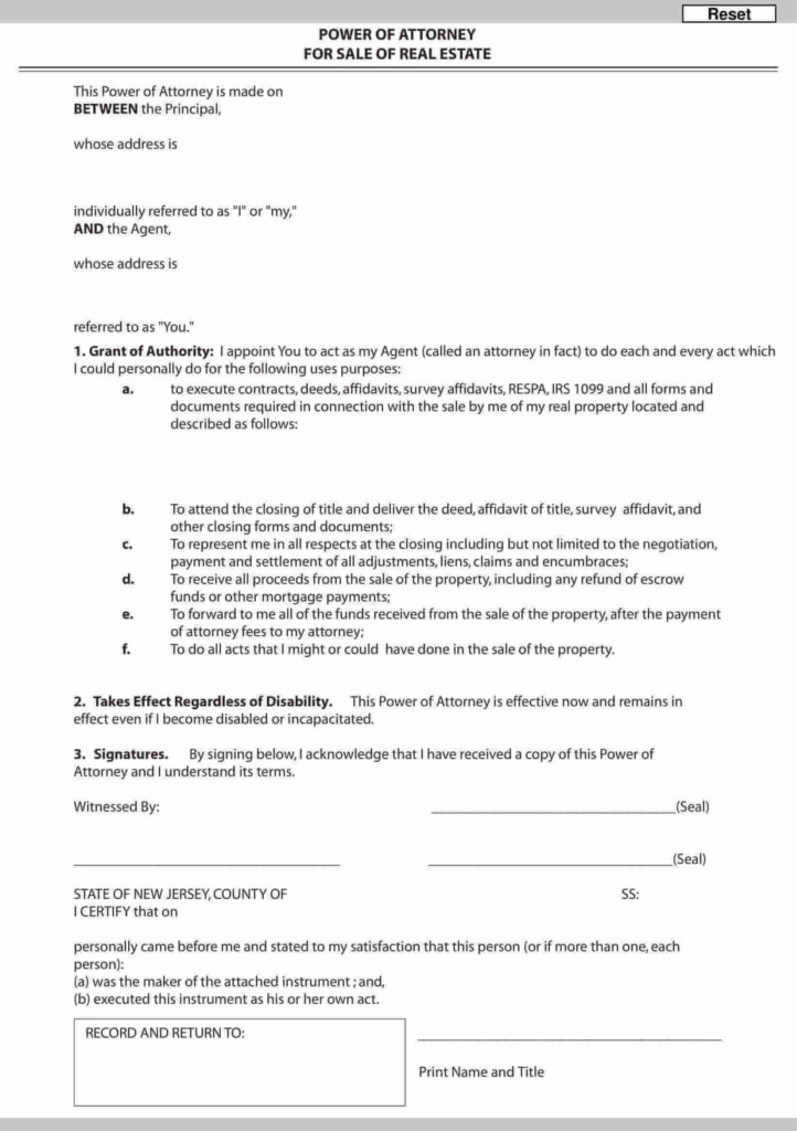 Power Of Attorney Consent Form