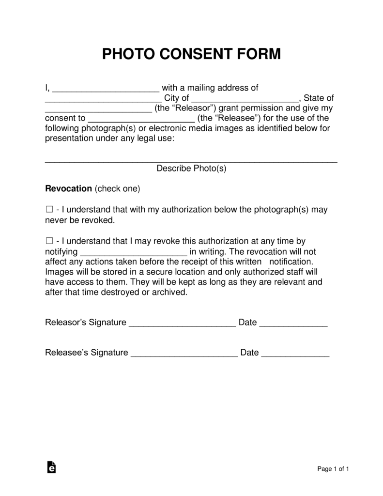 Before And After Photo Consent Form