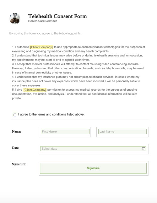 Example Of Telehealth Consent Form