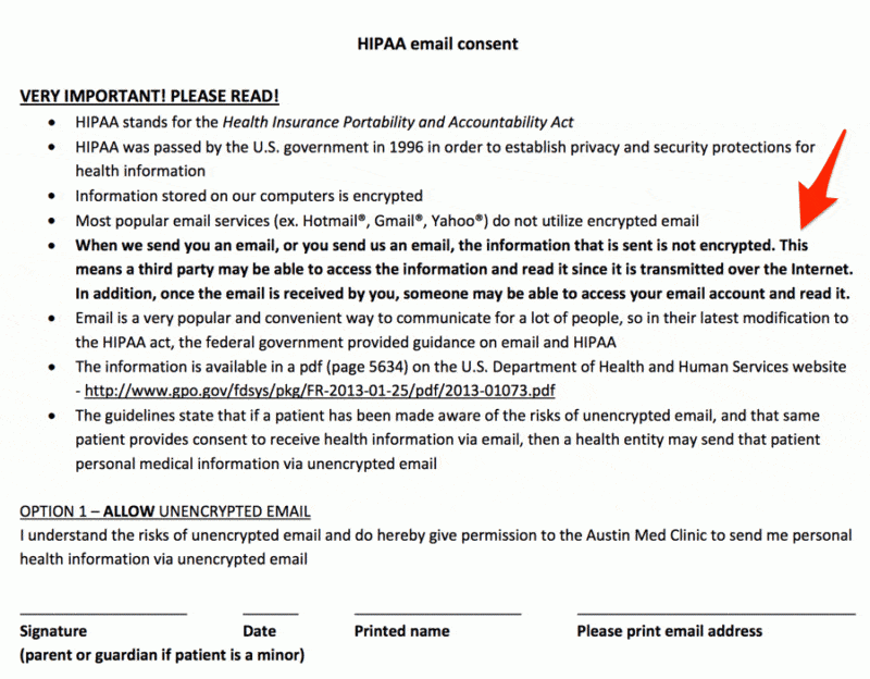 Hipaa Email And Text Consent Form