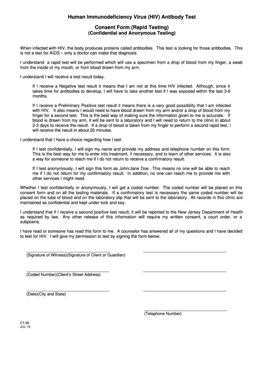 Consent Form For Monoclonal Antibodies