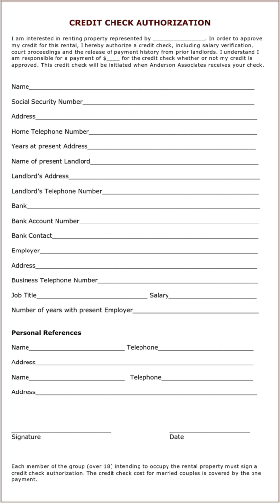 Tenant Credit Check Consent Form