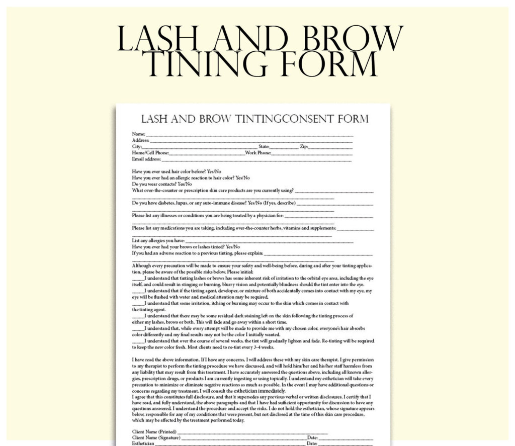 Tinting Consent Form