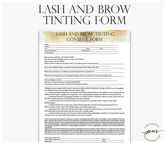 Eyelash And Eyebrow Tinting Consent Form