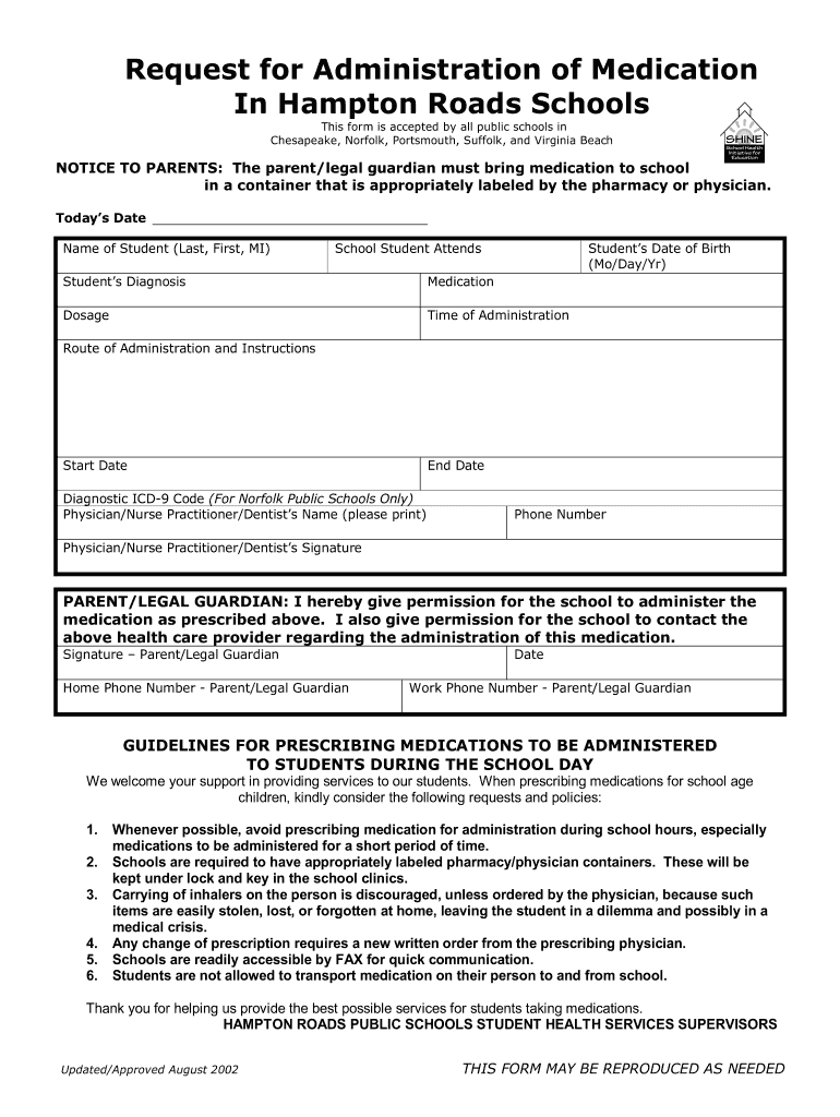 Consent Form To Administer Medication