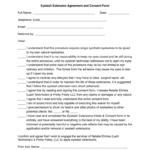 Eyelash Extension Consent Form Printable