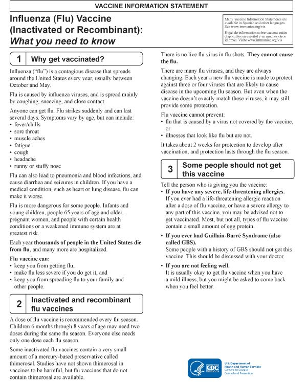 Walgreens Flu Consent Form