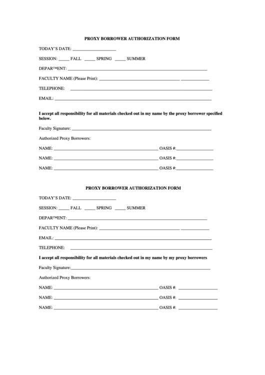 Borrowers Consent Form