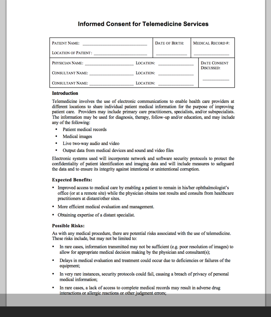 Apa Telehealth Consent Form