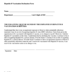 Hepatitis B Vaccine Consent Declination Form