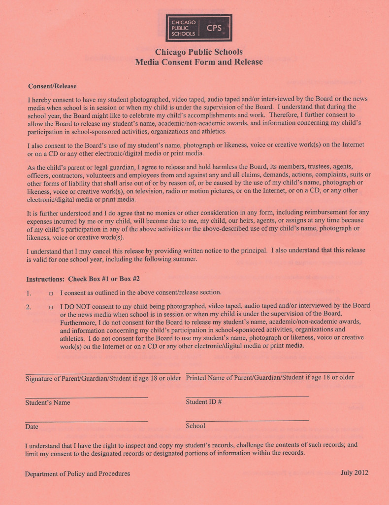 Cps Media Consent Form