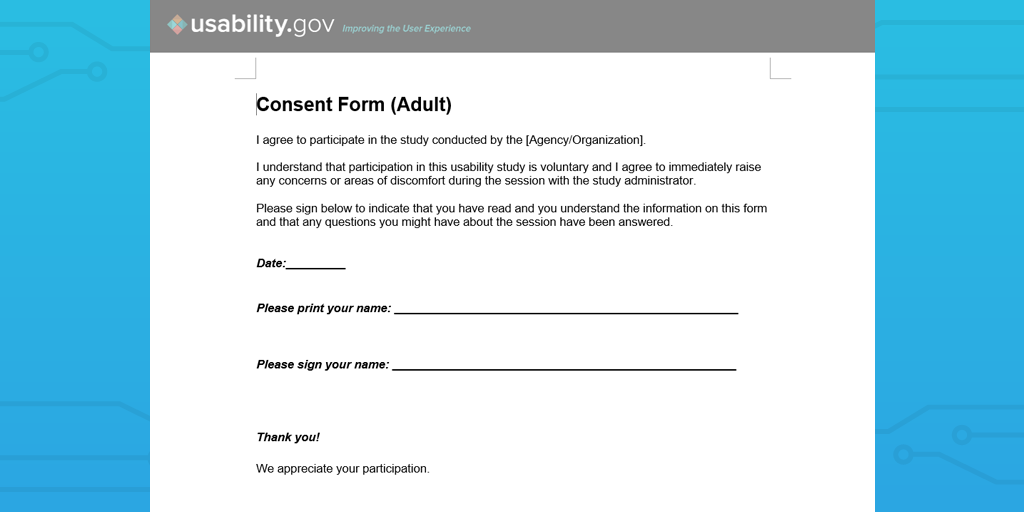 Consent Form For Usability Testing