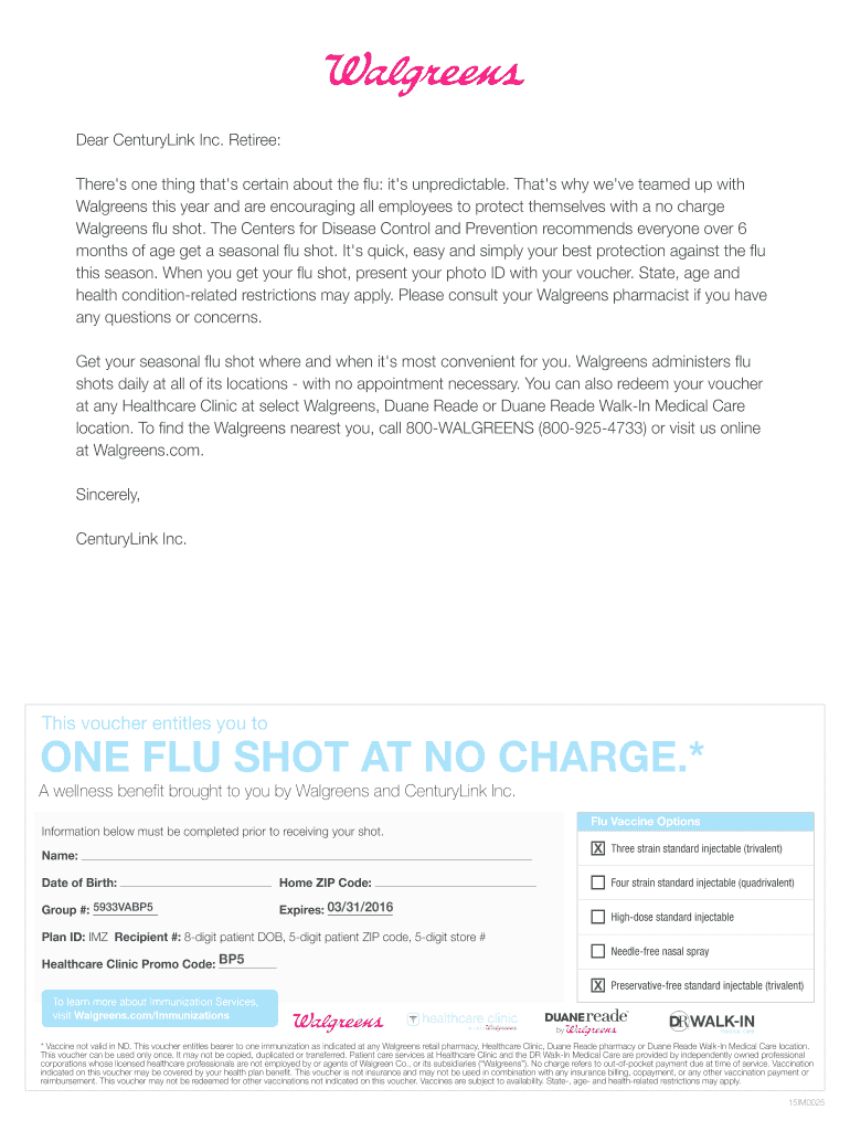 Walgreens Flu Consent Form