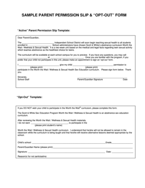 Opt Out Consent Form