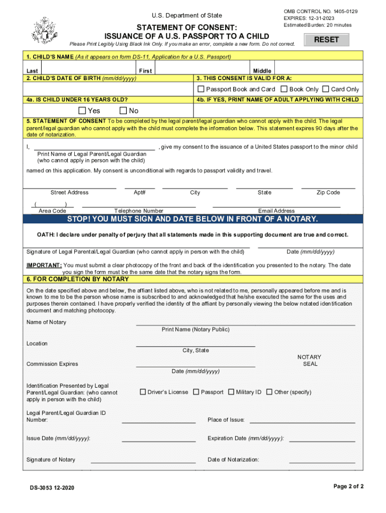Ds 3053 Consent Form