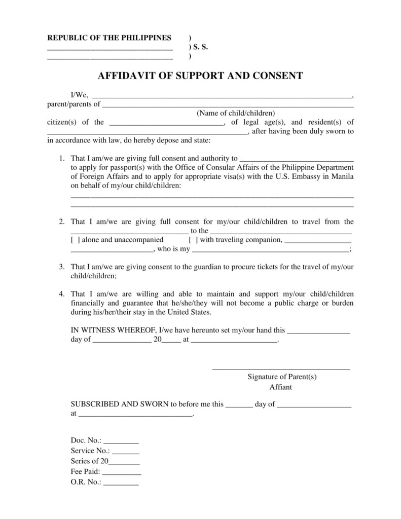 Affidavit Consent Form