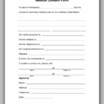 Childcare Medical Consent Form