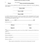 Child Travel Consent Form With One Parent