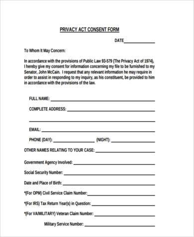 Personal Data Data Privacy Consent Form
