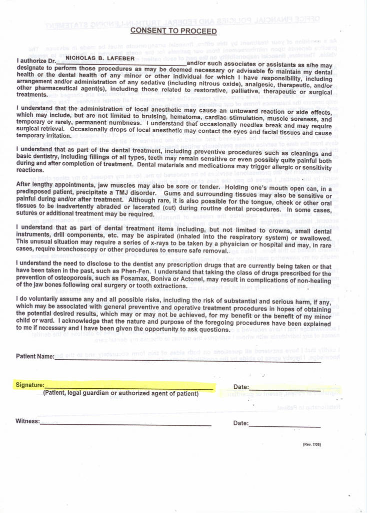 Dental Implant Crown Consent Form