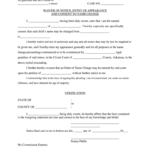 Entry Of Appearance Waiver And Consent Form