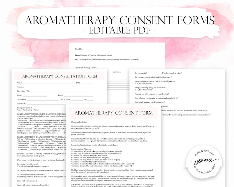 Aromatherapy Consent Form