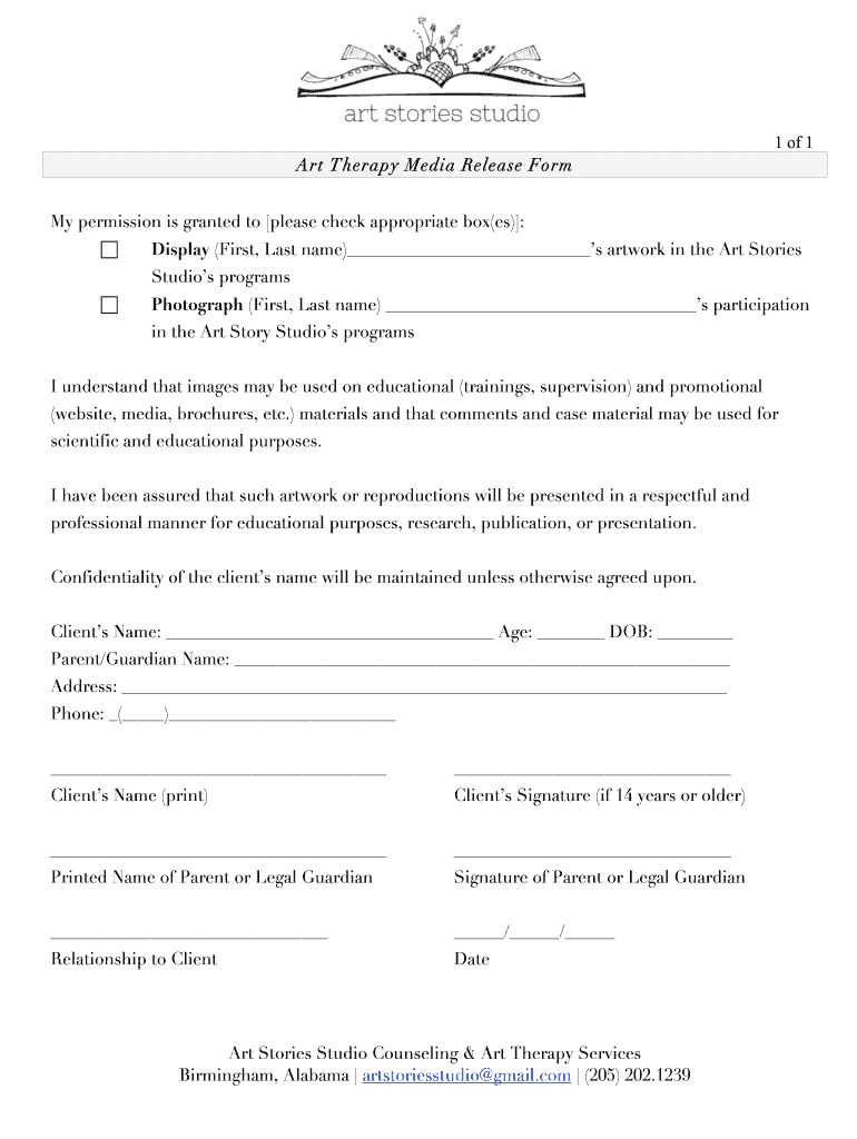 Art Therapy Consent Form