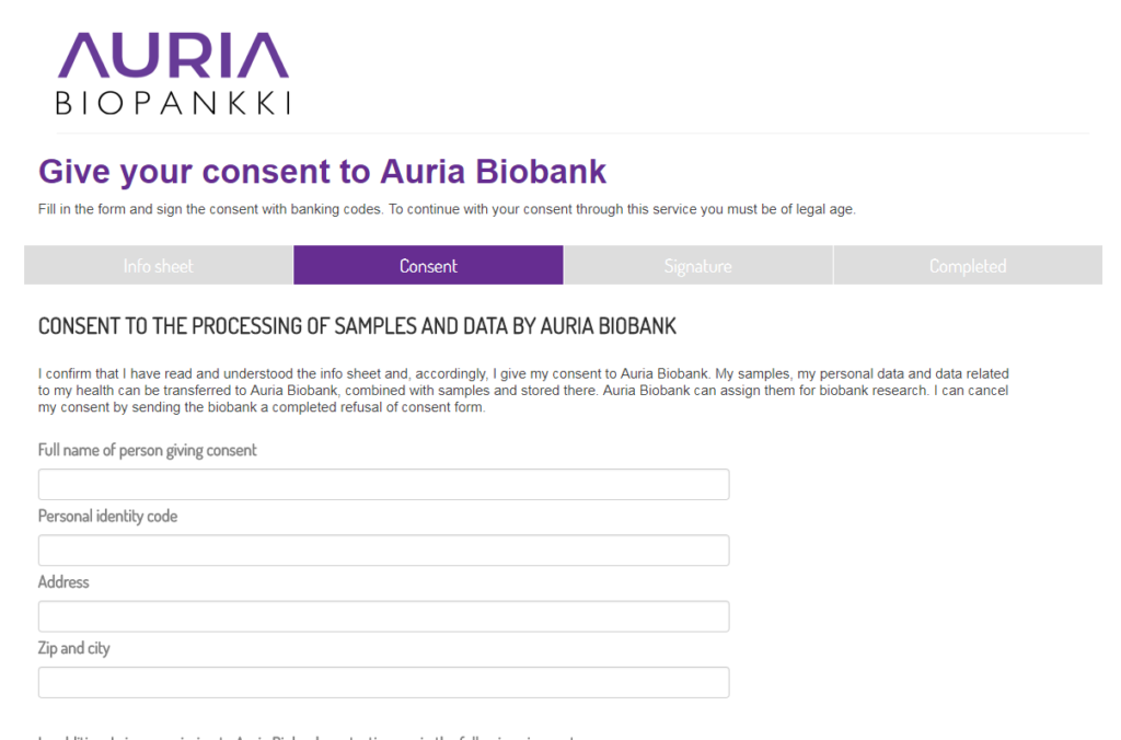 Biobank Consent Form