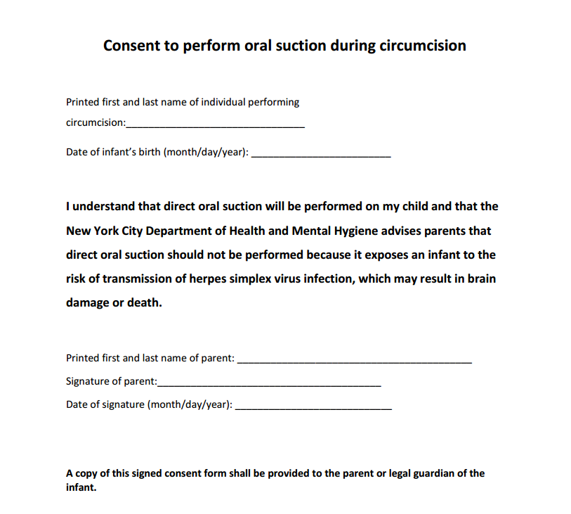 Circumcision Consent Form