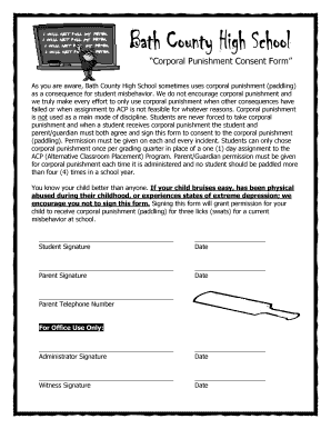 Corporal Punishment Consent Form