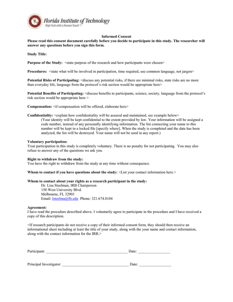 Copy Of Informed Consent Form