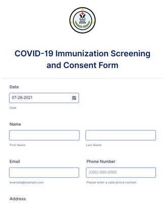 Covid 19 Immunization Screening And Consent Form