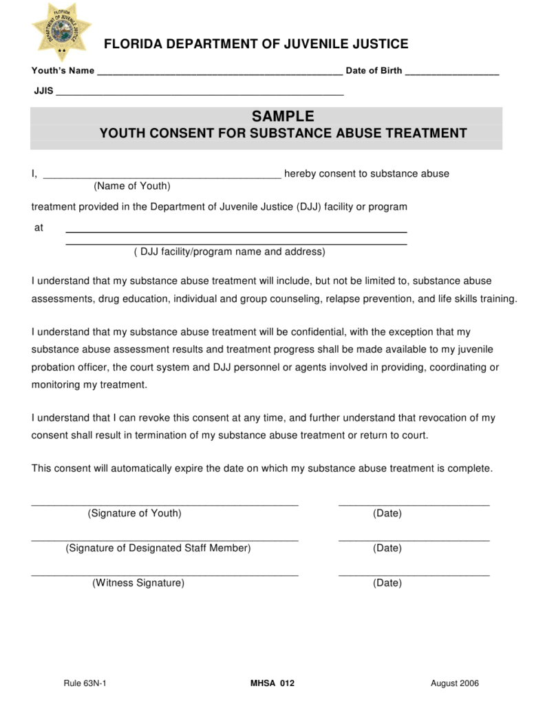 Consent For Treatment Form Counseling