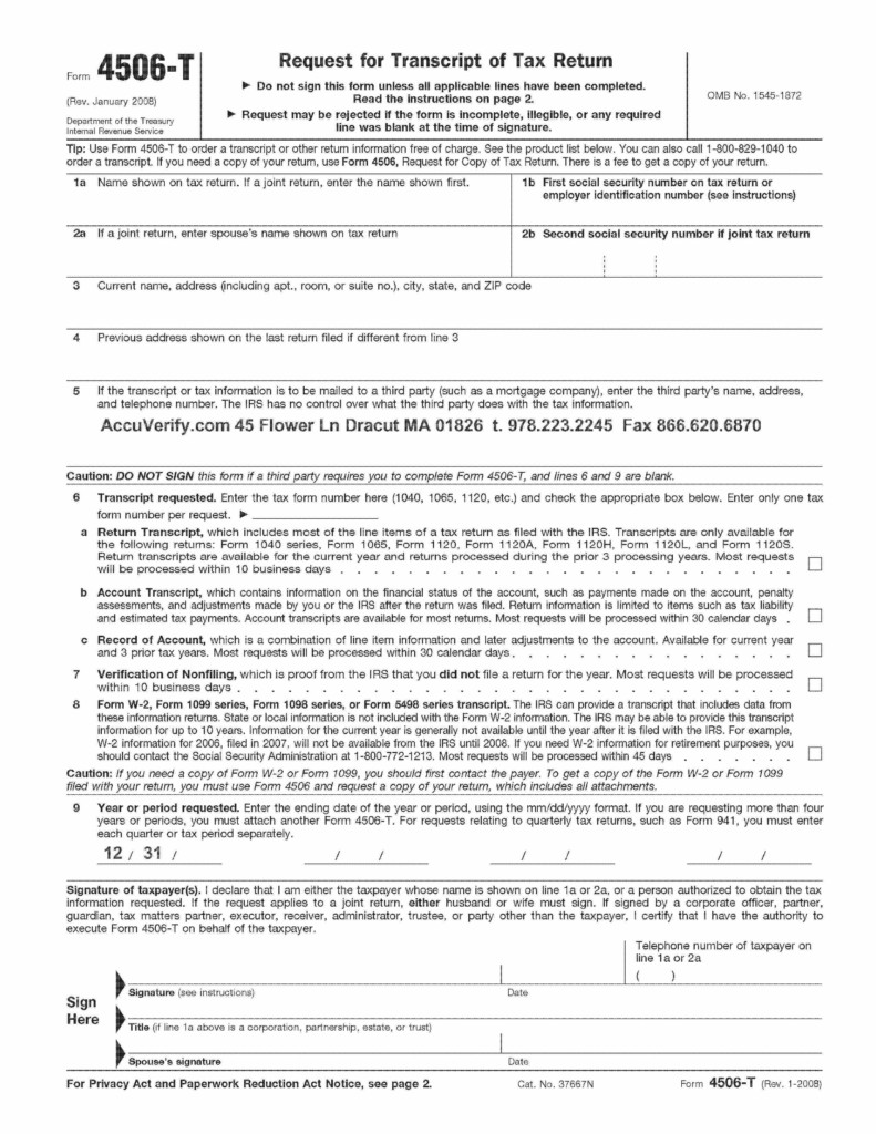 What Is A Irs Consent Form 4506-t