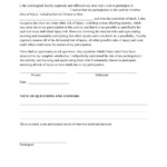 Consent Form For Fitness Training