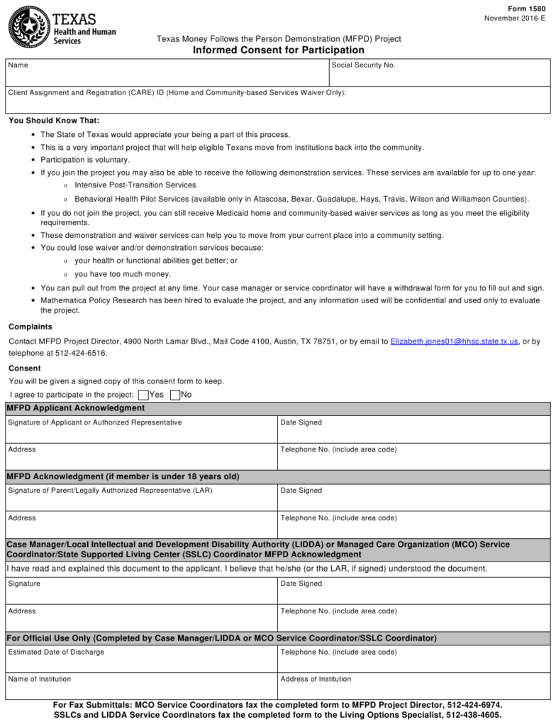 Texas Informed Consent Form