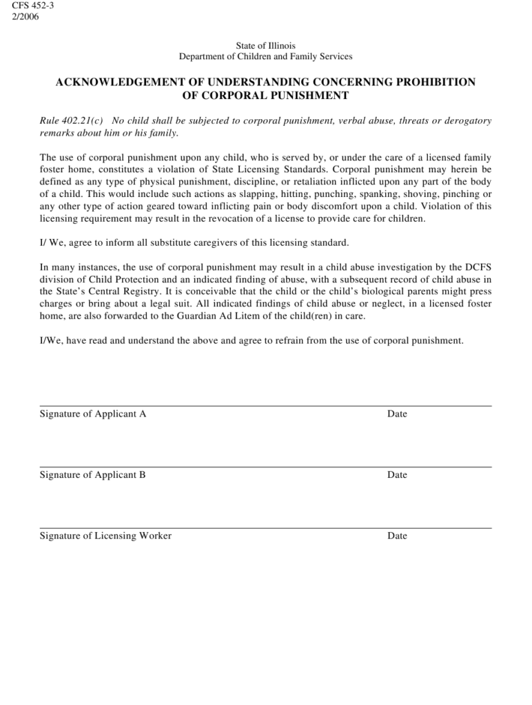 Corporal Punishment Consent Form