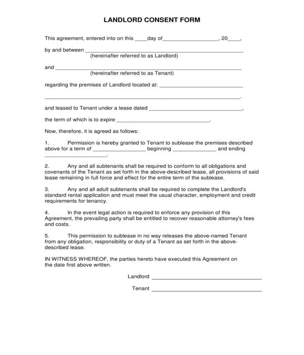 Landlord Waiver And Consent Form
