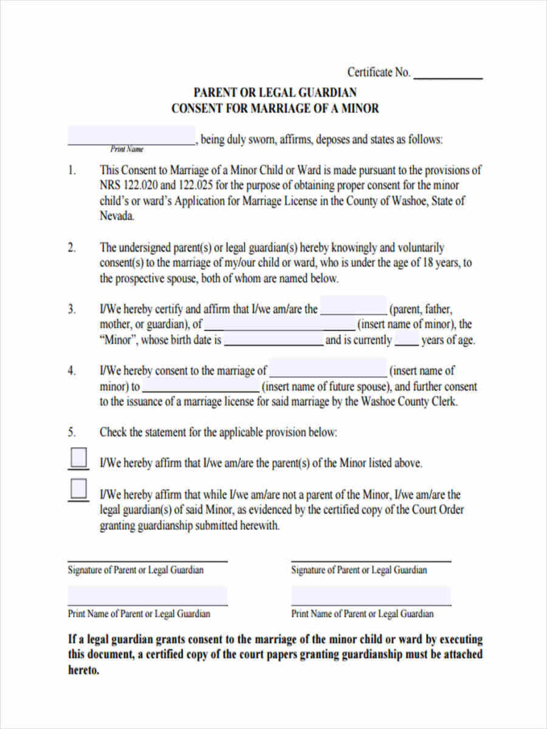 Bahai Marriage Consent Form