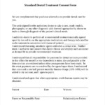 Dental Consent Forms For Treatment