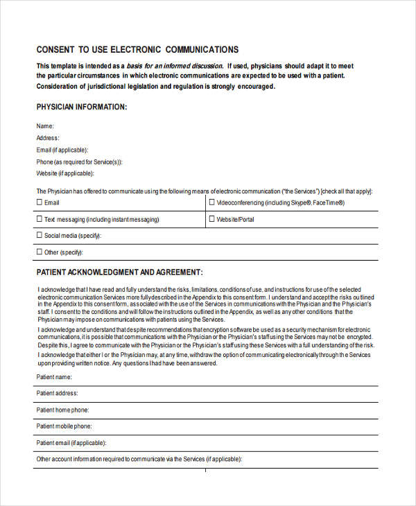 Electronic Consent Form Template