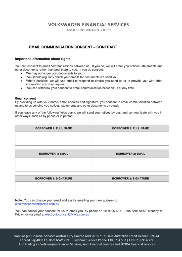 Email Consent Form Template